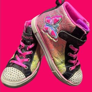 Girl's  Skechers  Butterfly Twinkle Toes Shoes - Size 2